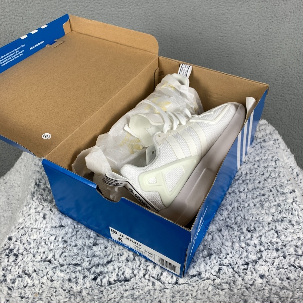 Adidas ZX 2K Flux J Sneakers Junior/Older Kids 6 White Black Trainers FV8545 NEW